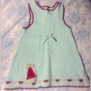 Blue little girl Heart and angel Dress